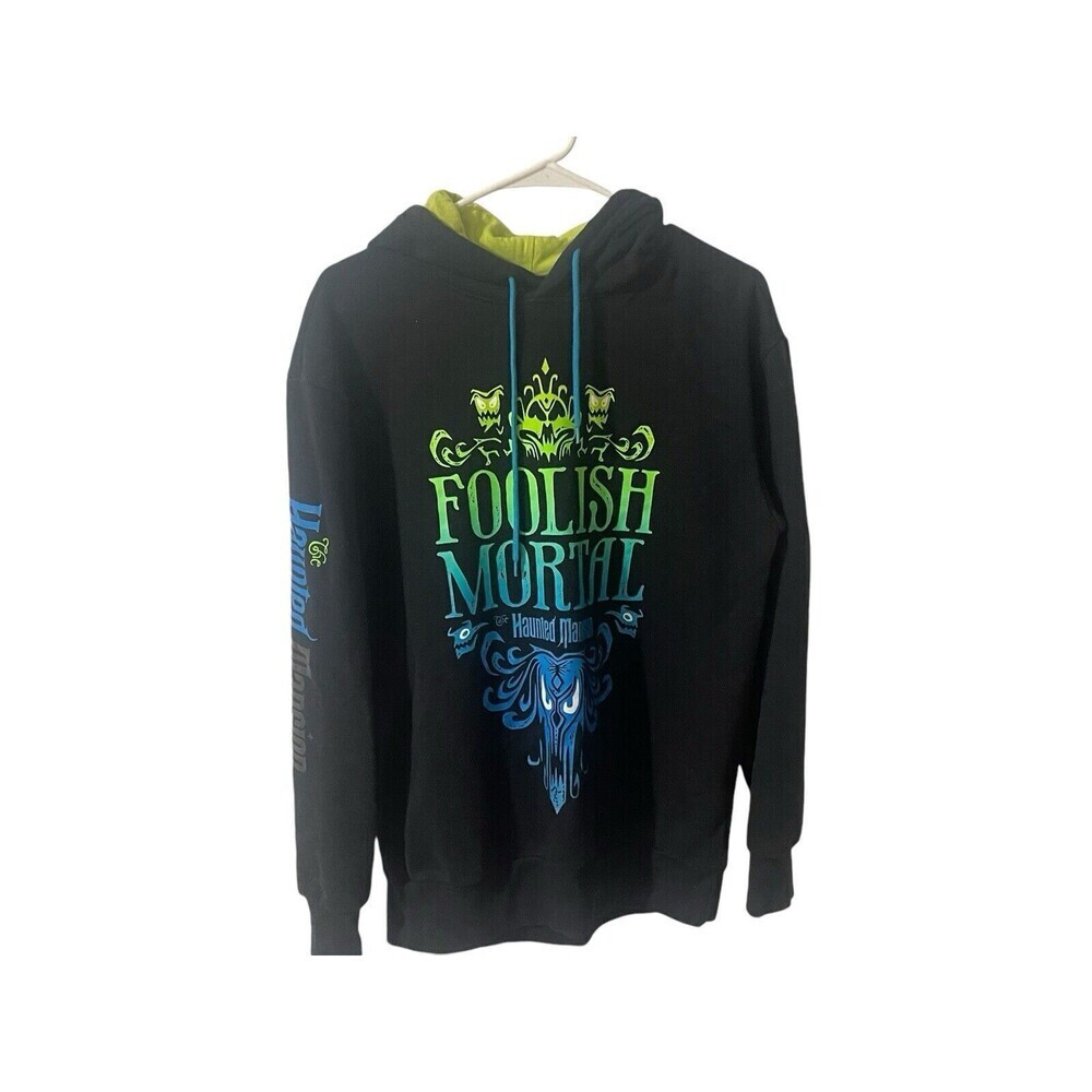Disney Parks Haunted Mansion Foolish Mortal Hoodie Mens Size Small